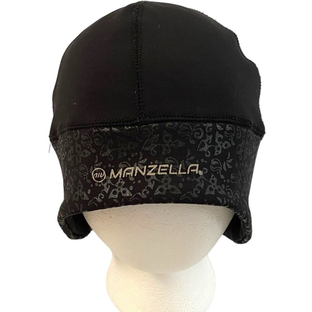 Manzella Get Intense Ponytail Beanie Black Womens One Size Running Hat Skull Cap